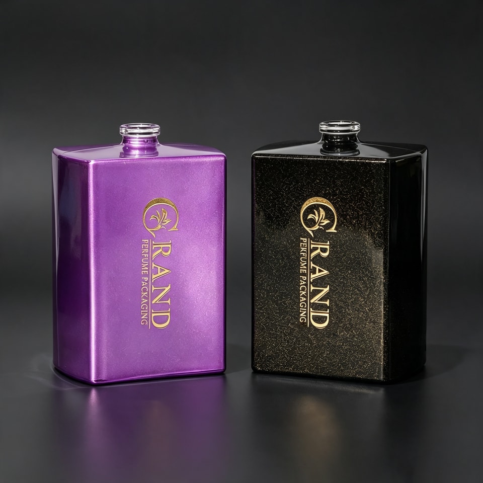 Acabado de packaging para perfumes con recubrimiento de color