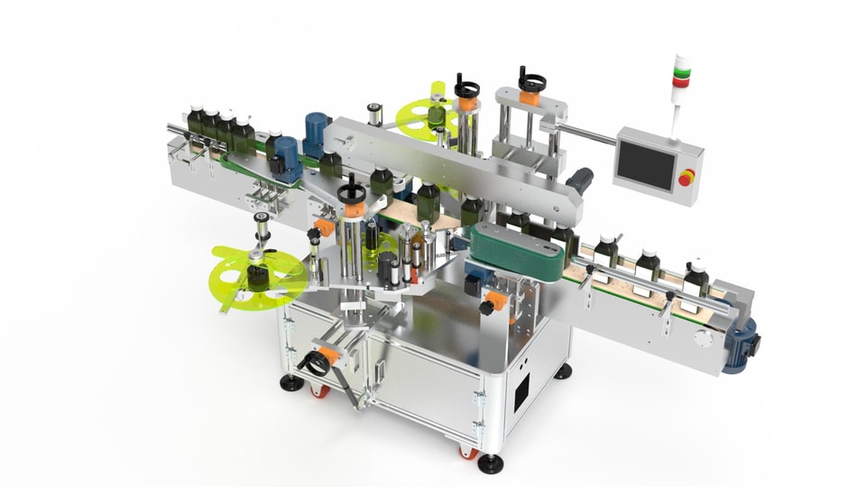 Flat&Round Bottle Labeling Together