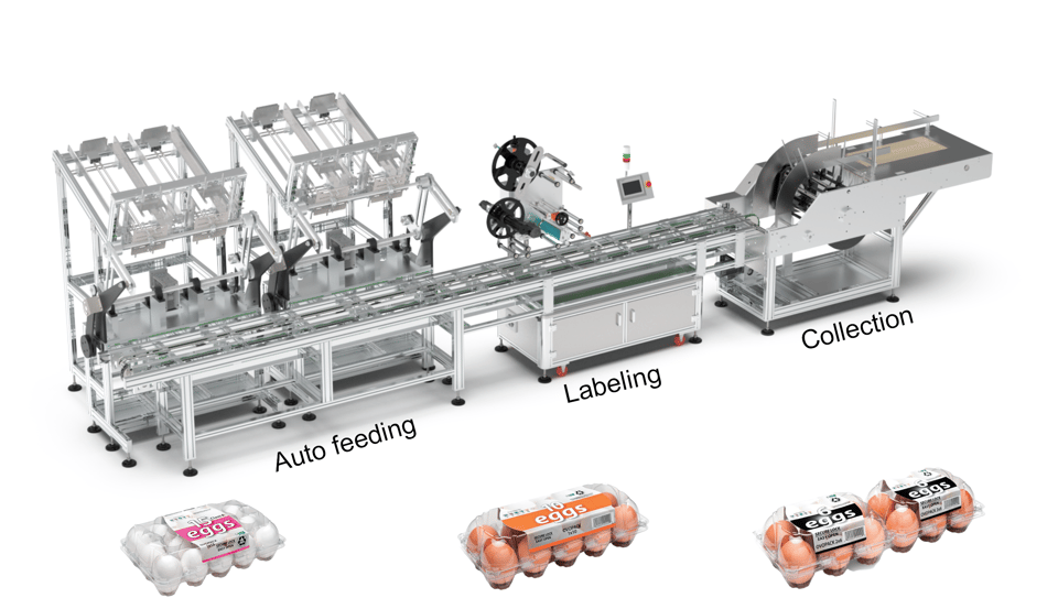 High Speed Egg Box Labeling Machine