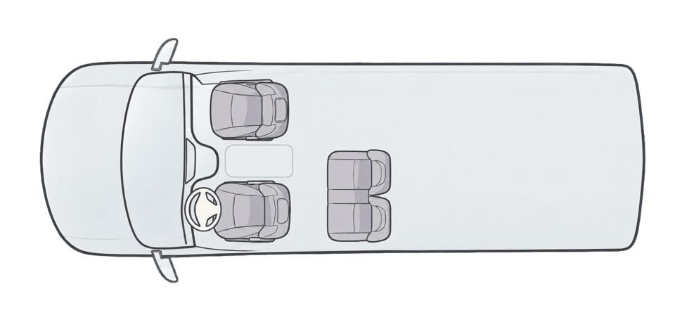 Configuration des sièges — fourgon 4 places CN6