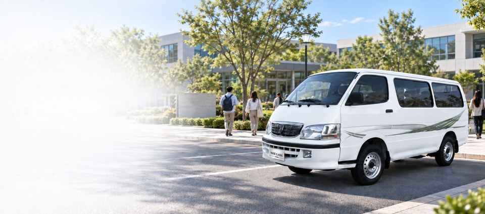 Utilitaire JINBEI Haise sur un campus d’affaires
