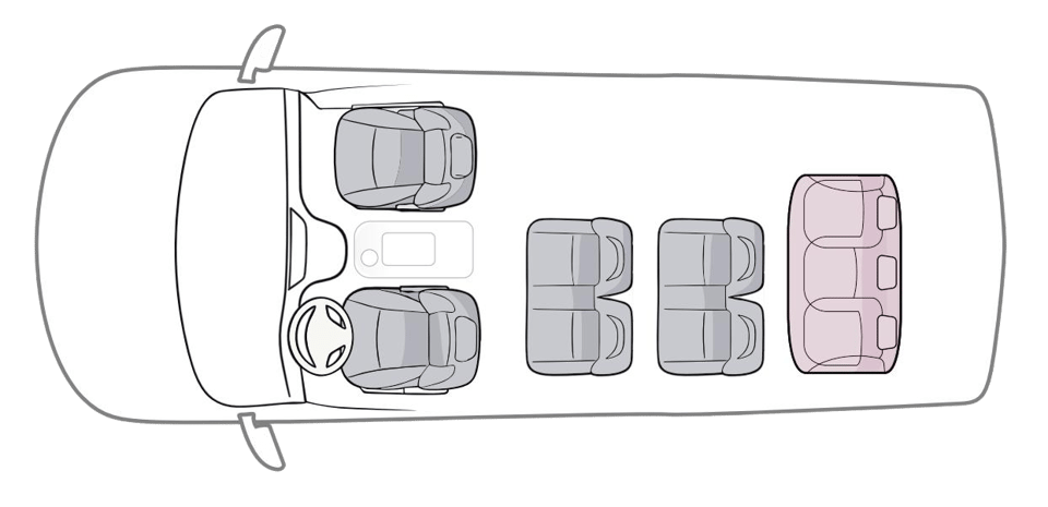 Configuration des sièges — 9 places · Confort
