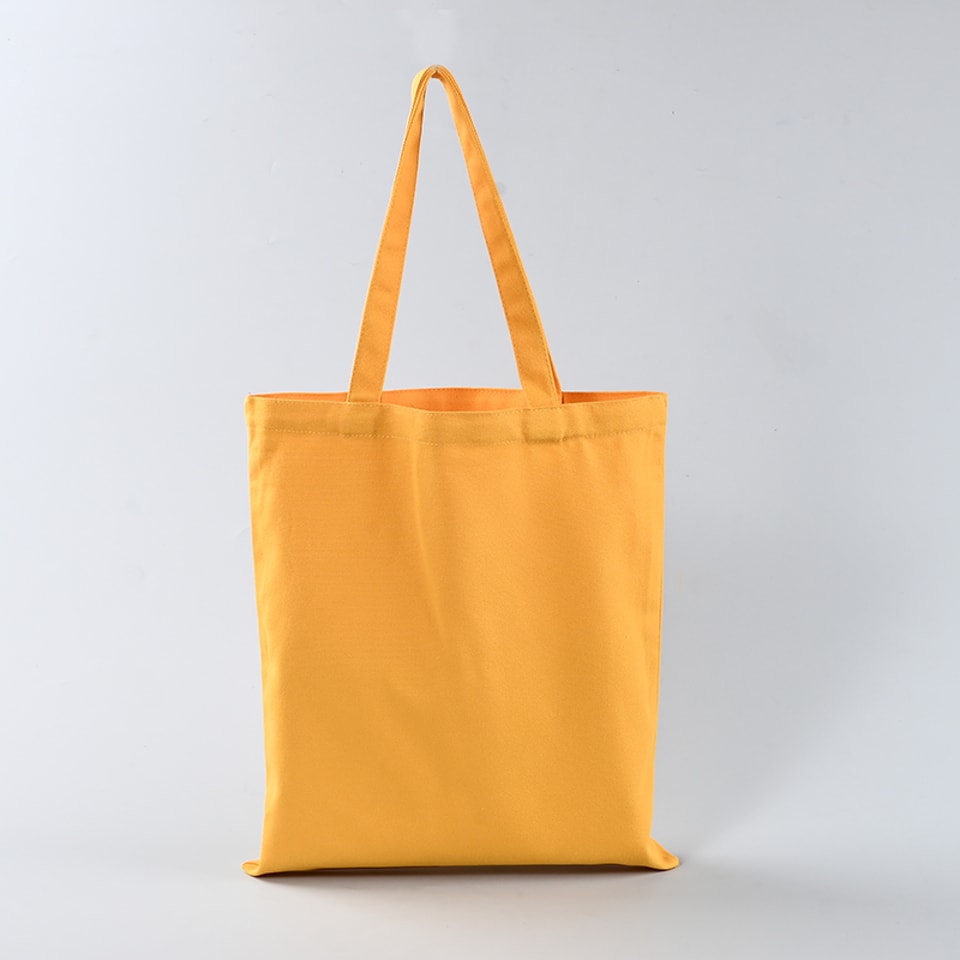 Durable 100% Cotton Canvas Yellow Shopping Bag QM-04