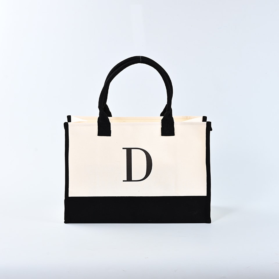 Waterproof Canvas Branded Tote Bags with Letter D TT013