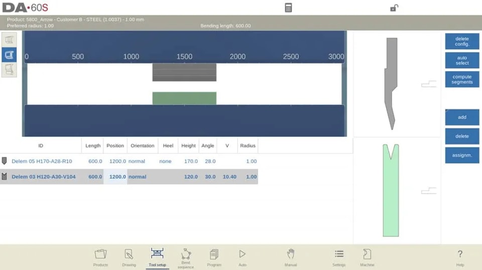 Étapes clés pour la configuration des outils du DELEM DA-66S