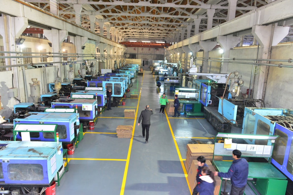 Injection molding machines in production