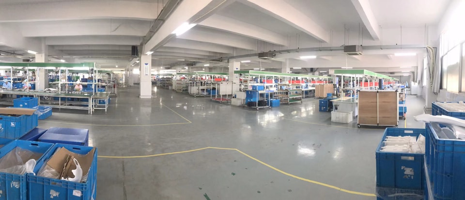 Assembly workshop panoramic production scene