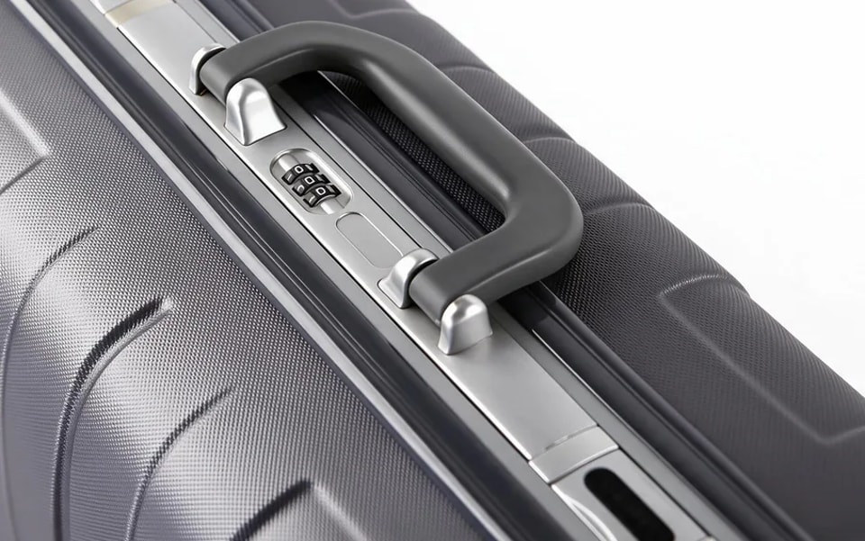 Briefcase carry handle and combination lock