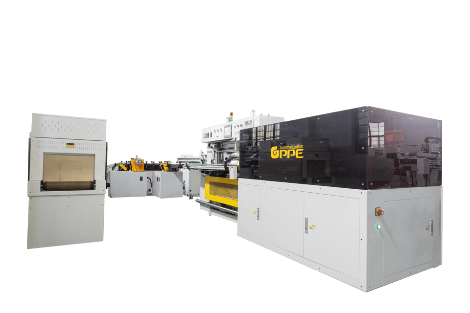 Vollautomatische Fertigungslinie für Plotterpapierrollen