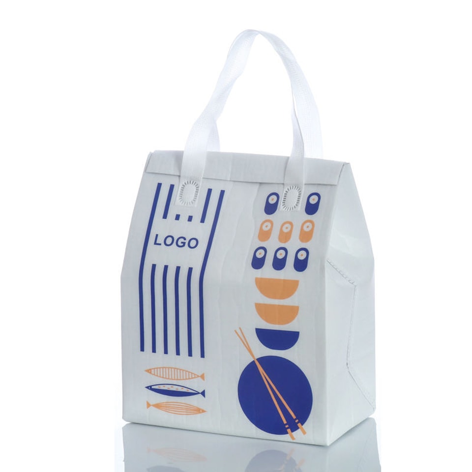 Reusable aluminum waterproof non woven cooler bag printed thermal insulated food delivery bag