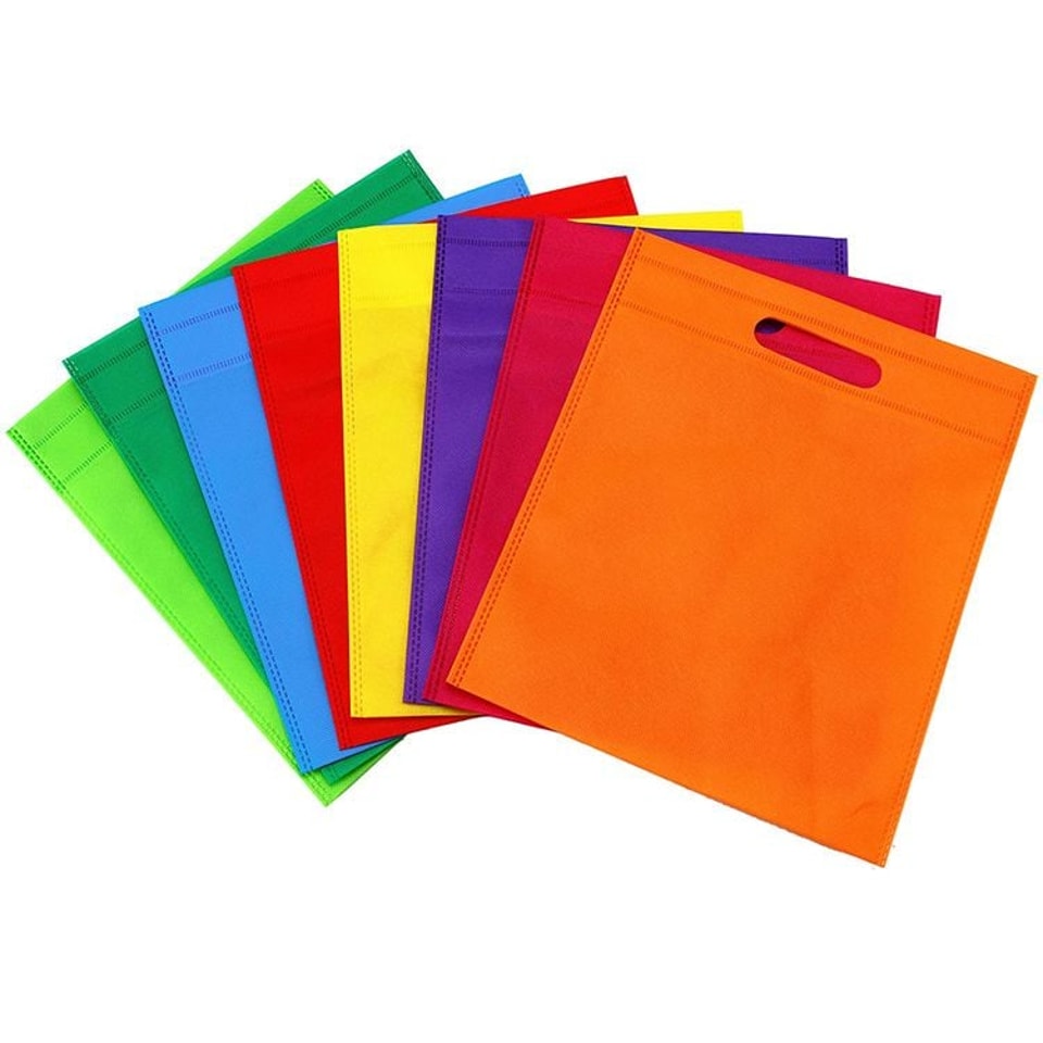 Wholesale Custom Design Colorful Gift Tote Die Cut Promotional Reusable Non Woven Bags