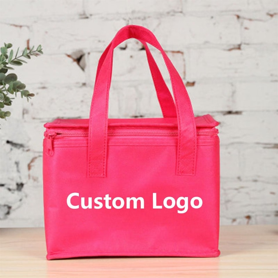 Factory Custom Logo Printing Hot Selling Cheap Small Size Non Woven Insulated Tote Cooler Bag