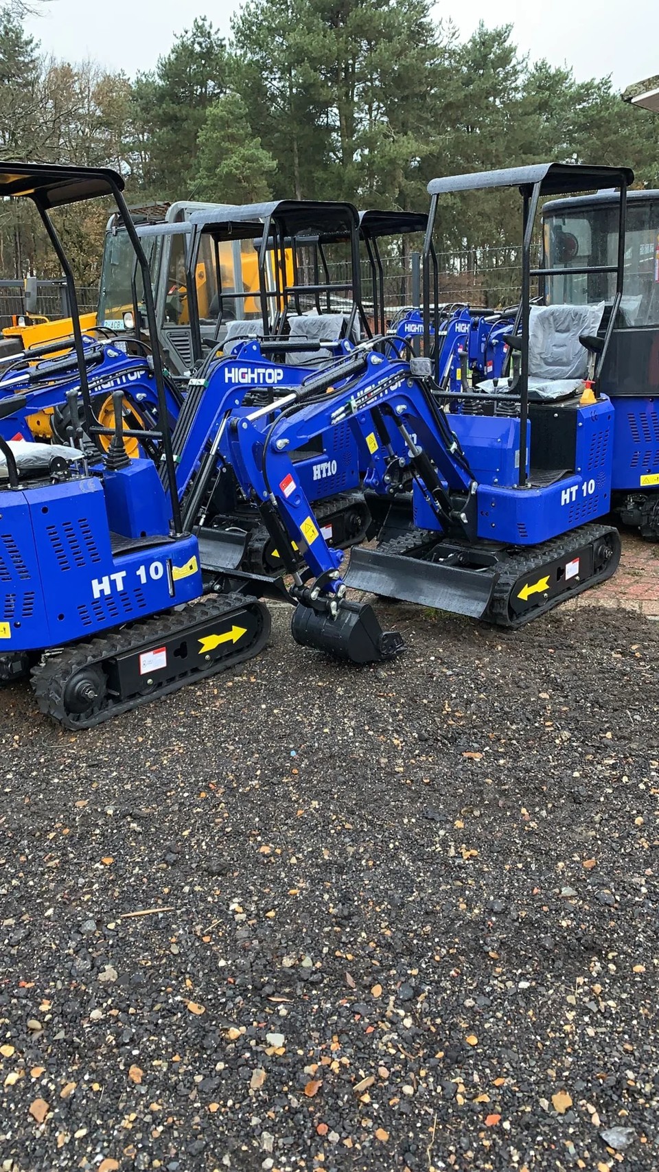 HT-10BZ Mini Excavators Ready for Delivery at a Belgian Dealer Yard