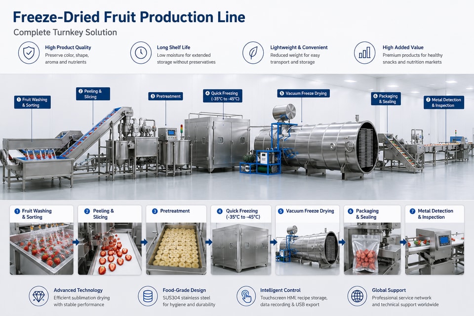 Complete Freeze-Dried Fruit Production Line Solution