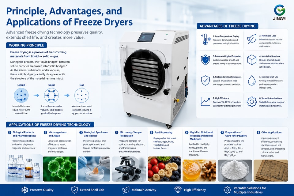 Principle, Advantages, and Applications of Freeze Dryers