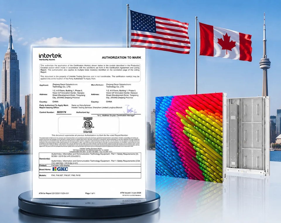 Certificaciones acreditadas para toda la gama que impulsan las exportaciones globales de pantallas LED
