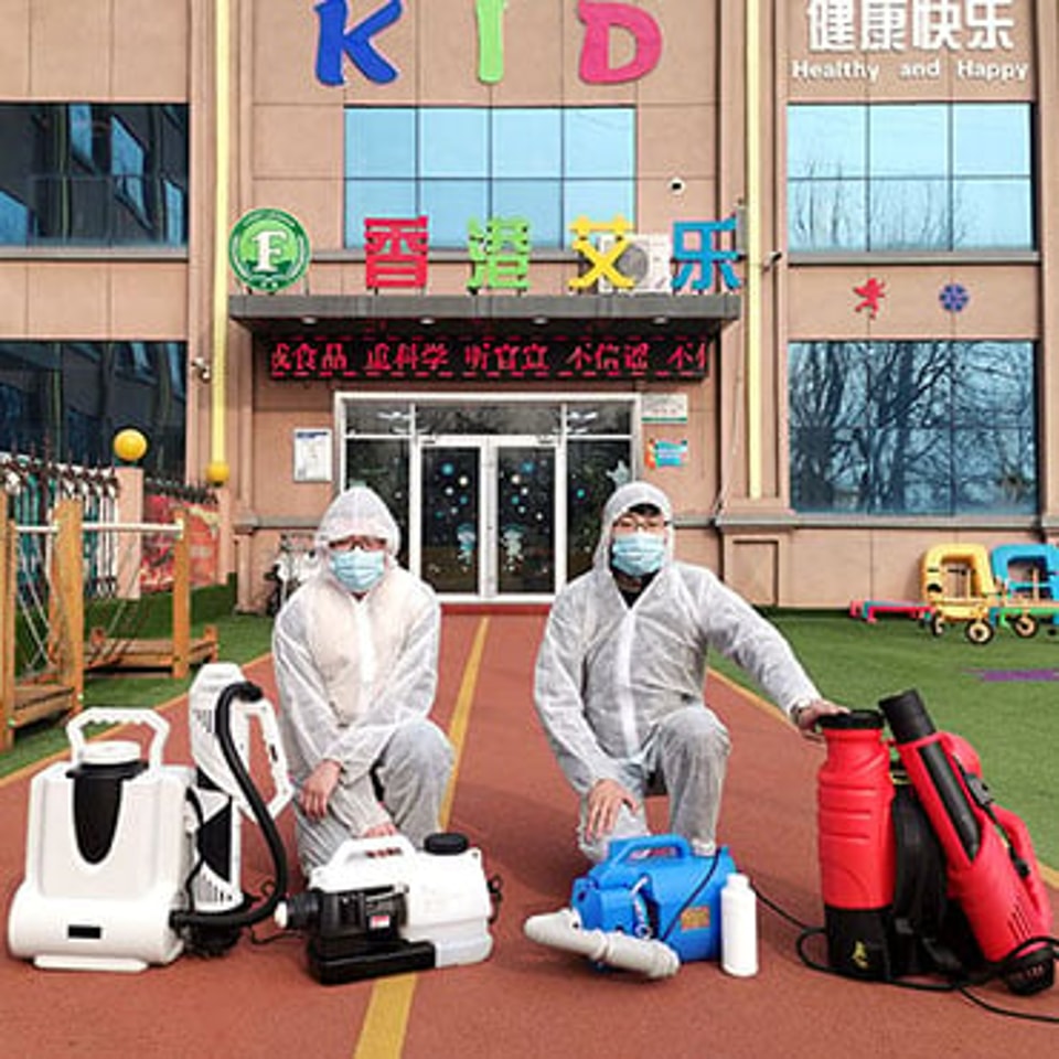 Grupo Shandong Hightop realiza gratuitamente desinfecção completa no Jardim de Infância Aile, na zona de alta tecnologia de Jining