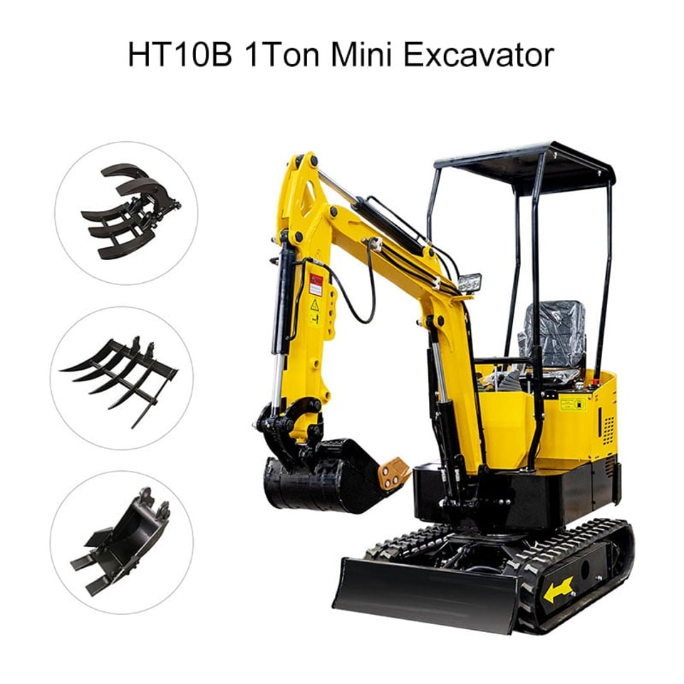 Mini escavadeira HT10B de 1 t