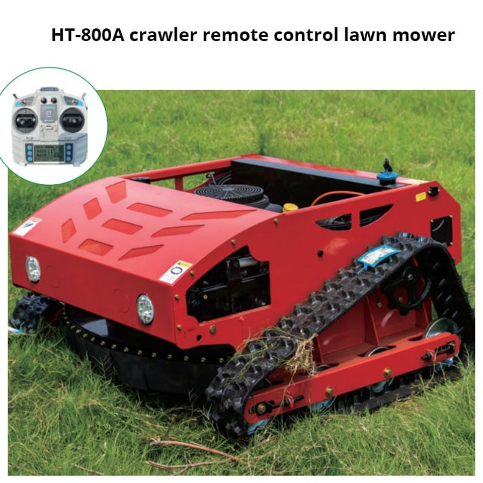 Cortador de grama de esteiras com controle remoto HT-800A, de longa autonomia