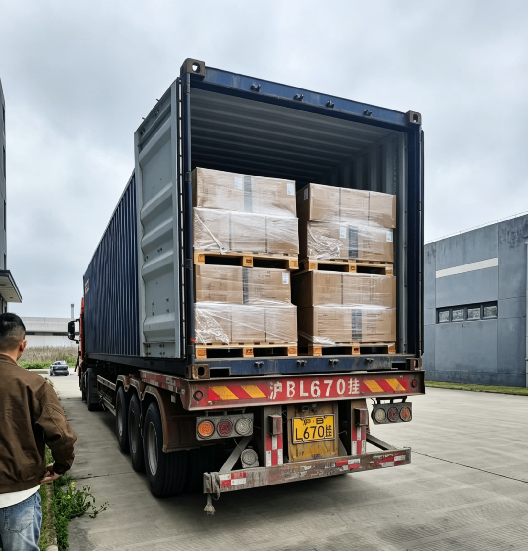 RISTA protective gloves being loaded for shipment to UNICEF Supply Division in Denmark