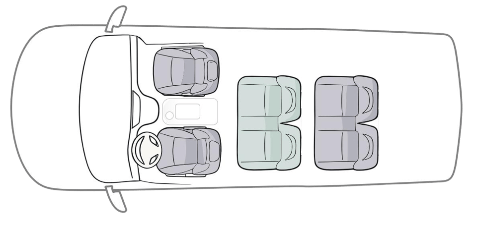 Seating layout — 6 seats · Express