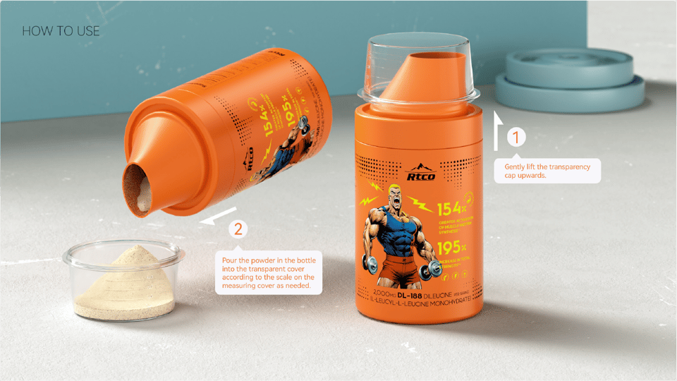 Shift quantitative medicine bottle for powder applications