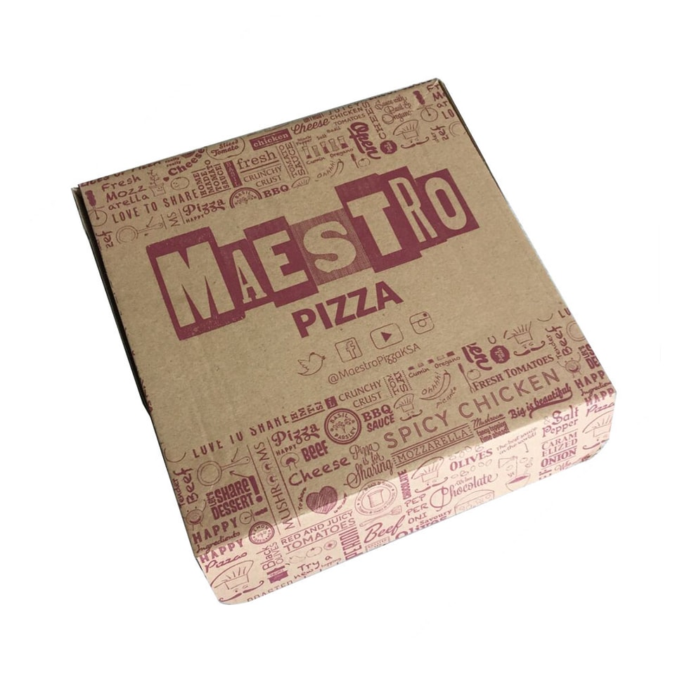 Caja de pizza con impresión flexográfica