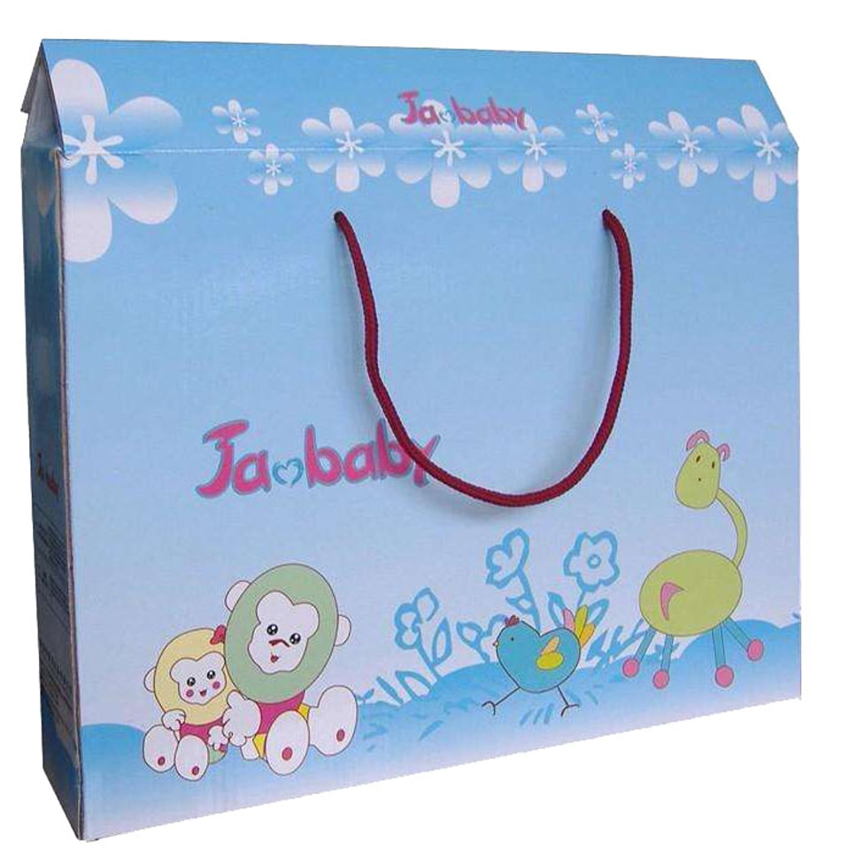 Caja de diseño moderno para juguetes con asas de algodón