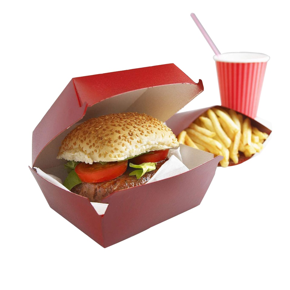 Caja para hamburguesas apetitosa