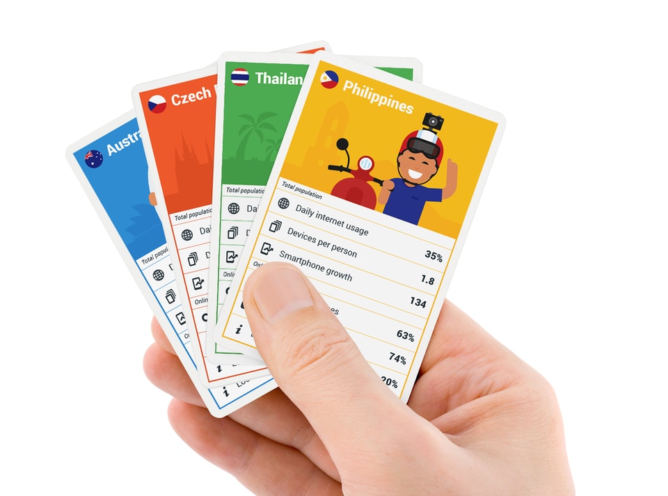 Juego de cartas didácticas de papel