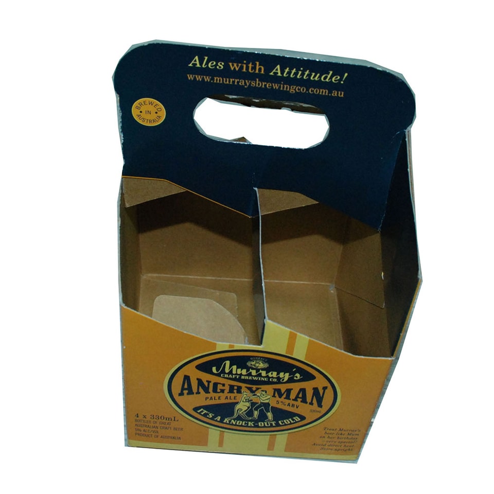 Embalaje para 4 botellas de cerveza y vino