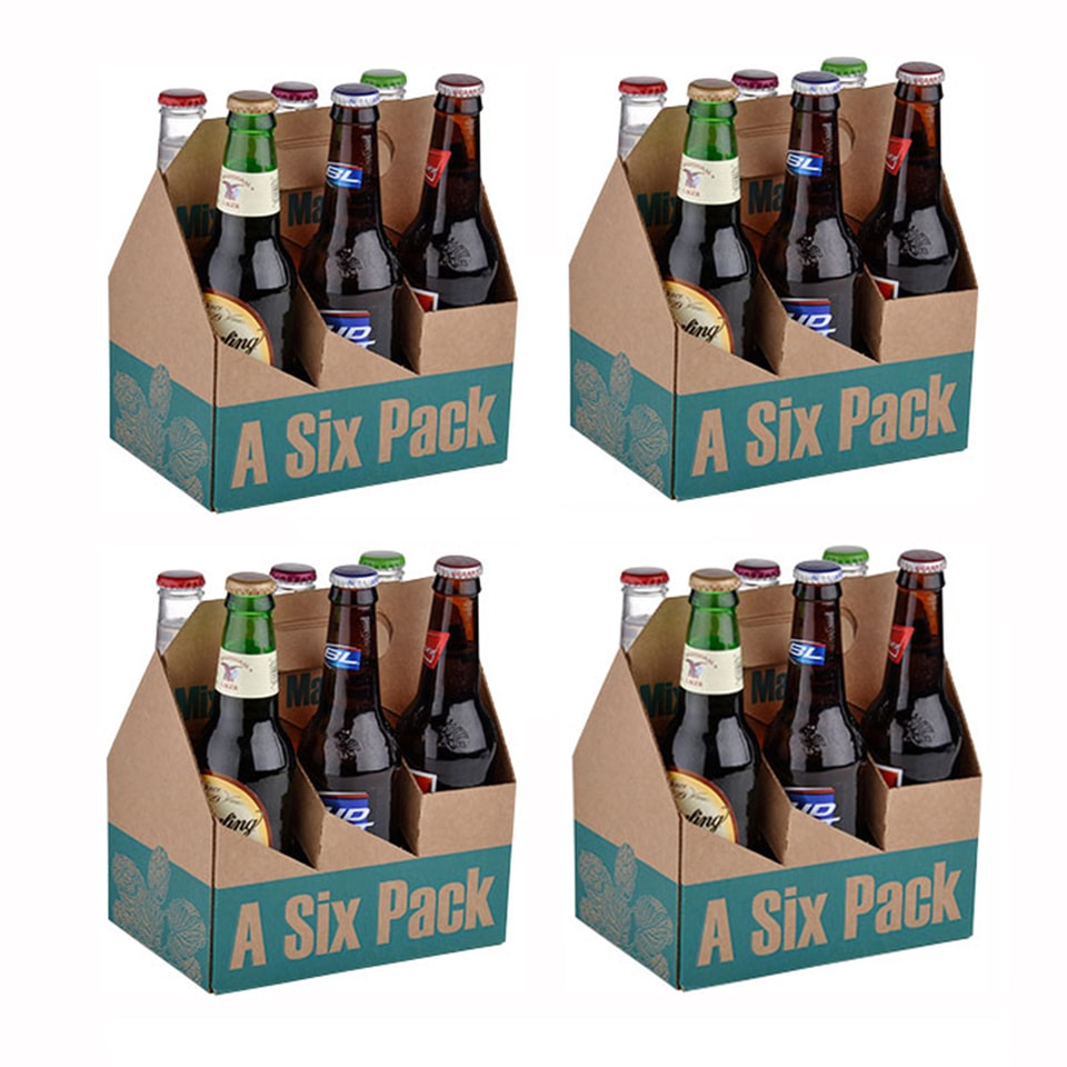 Soporte de cartón para 6 botellas de cerveza