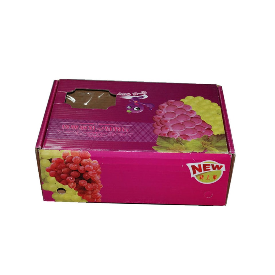 Caja corrugada con cierre tuck-top para el embalaje de uvas