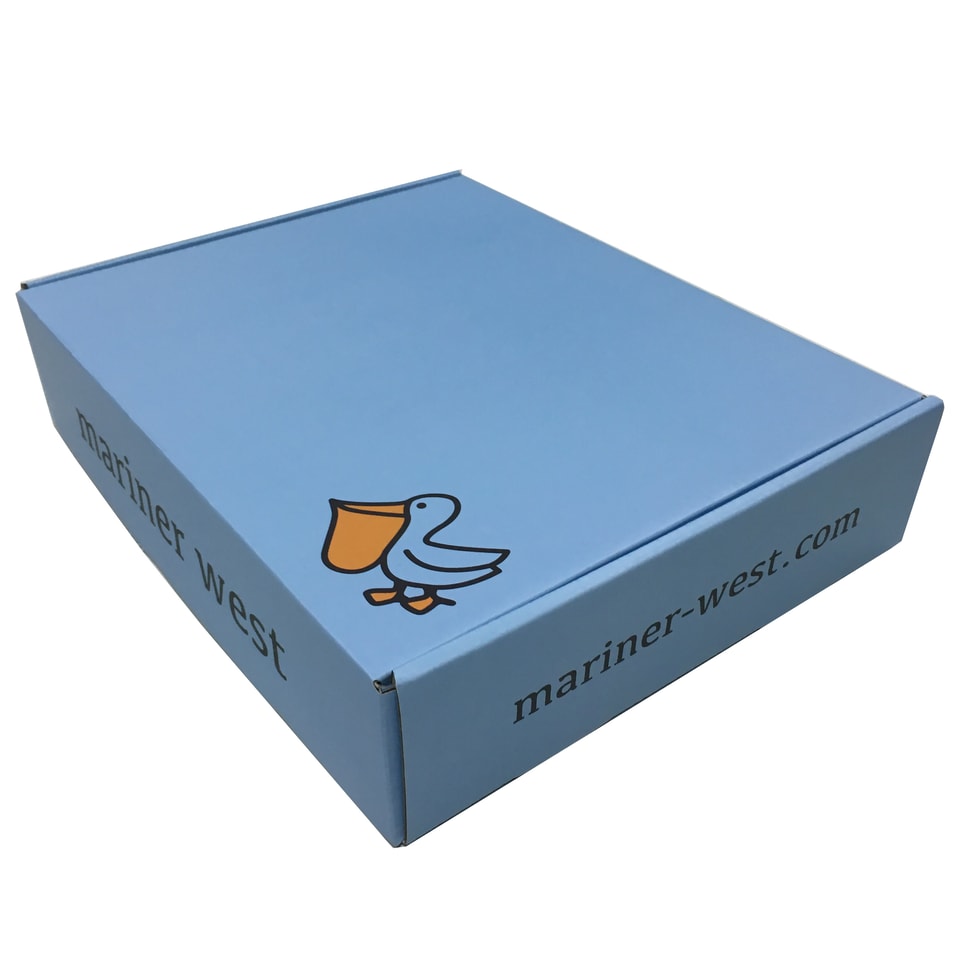 Caja de embalaje de papel azul claro