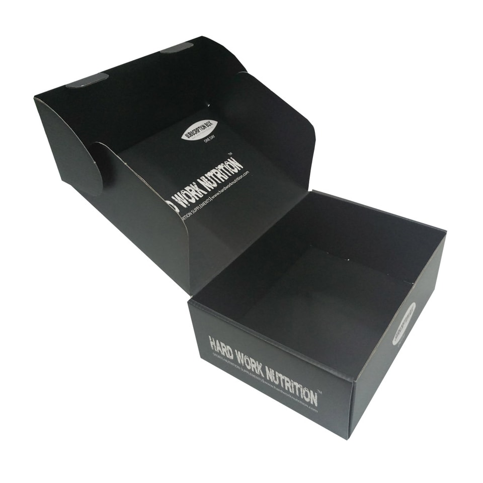 Caja de envío negra con cierre superior