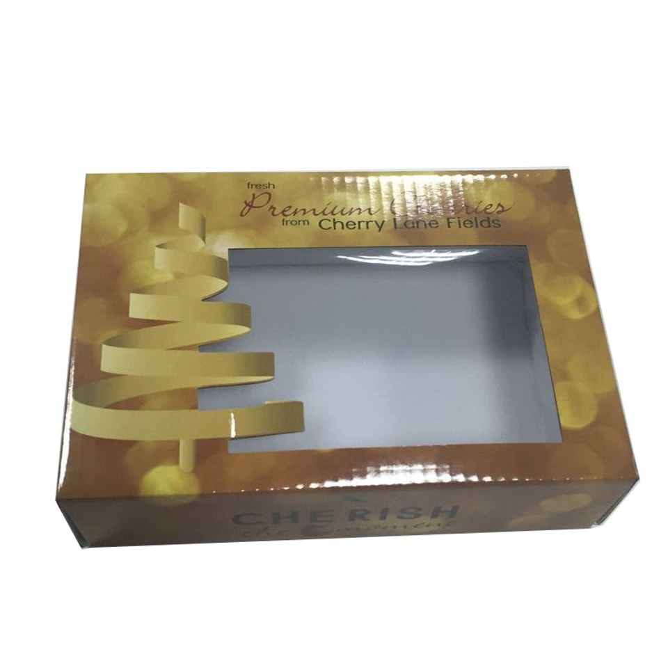 Caja de cerezas de 1 kg con tapa y base
