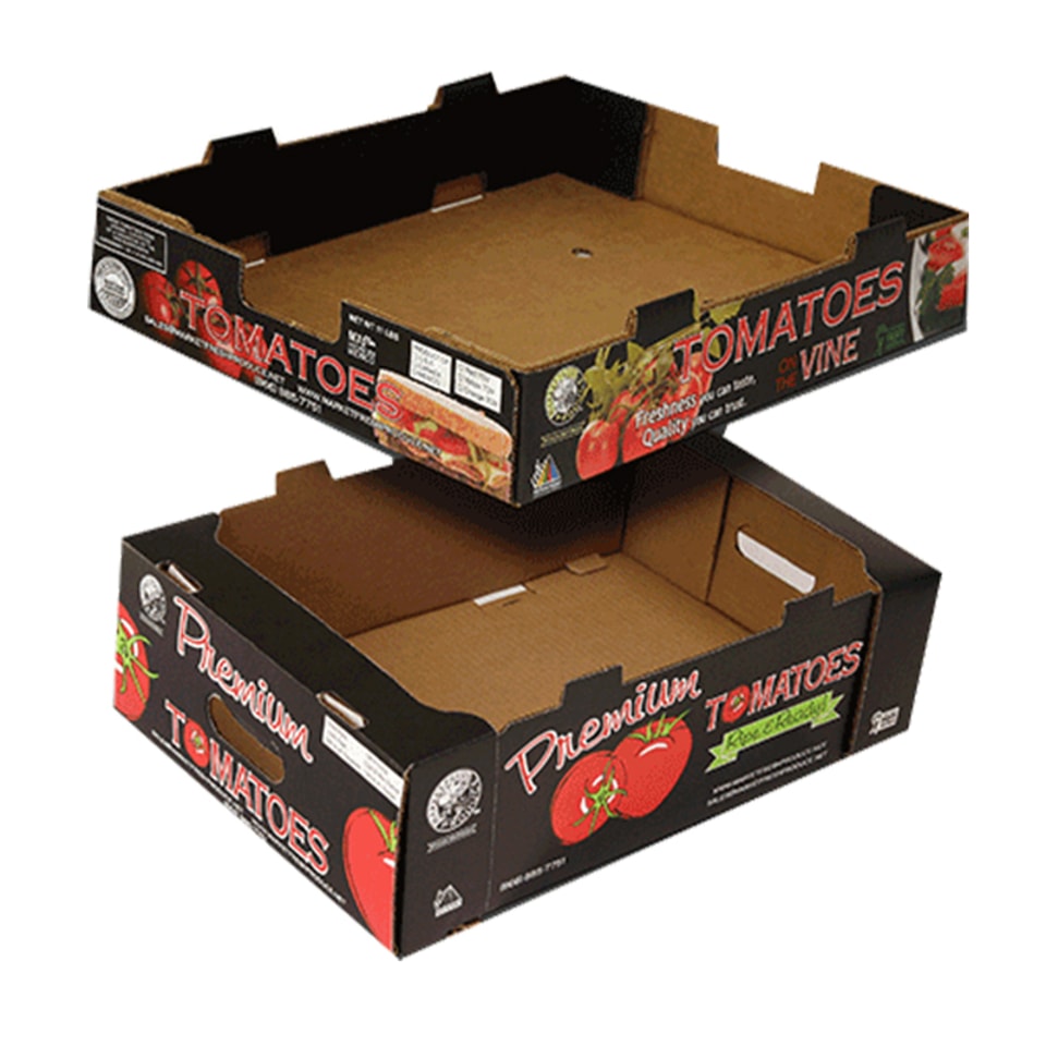 Caja de embalaje de cartón corrugado de alta calidad para tomates