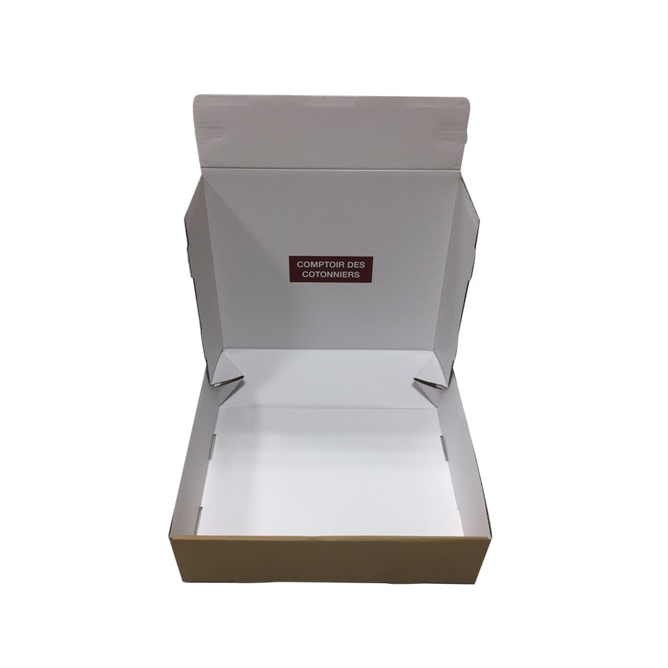 Caja de regalo corrugada para envíos, con tapa insertable y cierre inverso