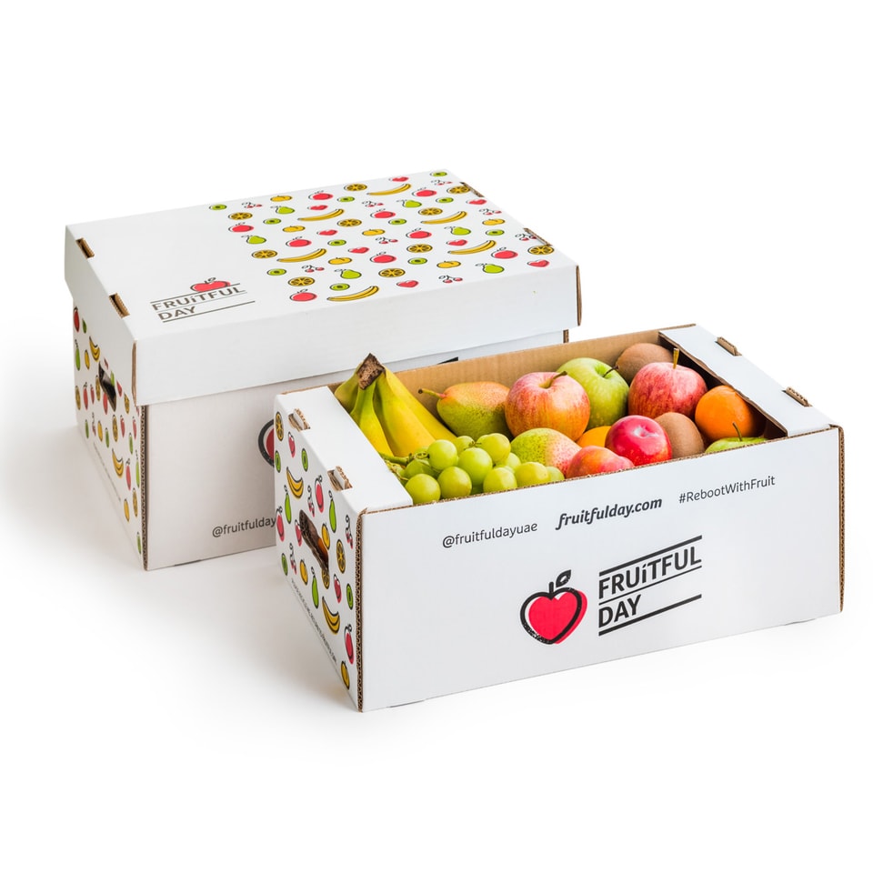 Caja corrugada para fruta con logotipo personalizado