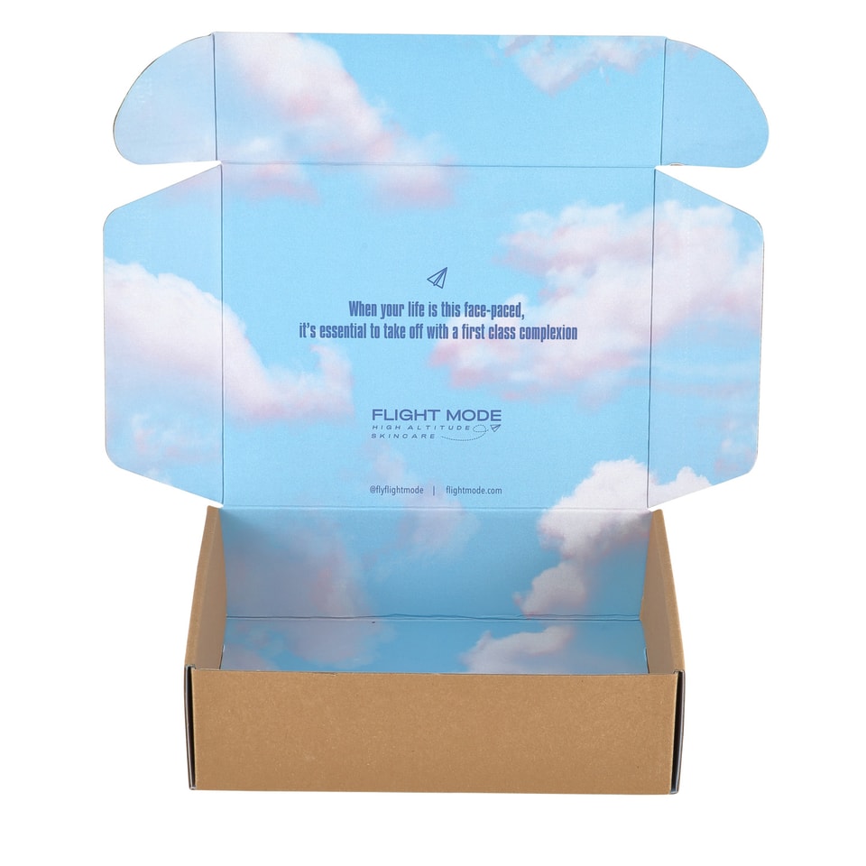 Caja de regalo troquelada de cartón microcanal con logotipo personalizado