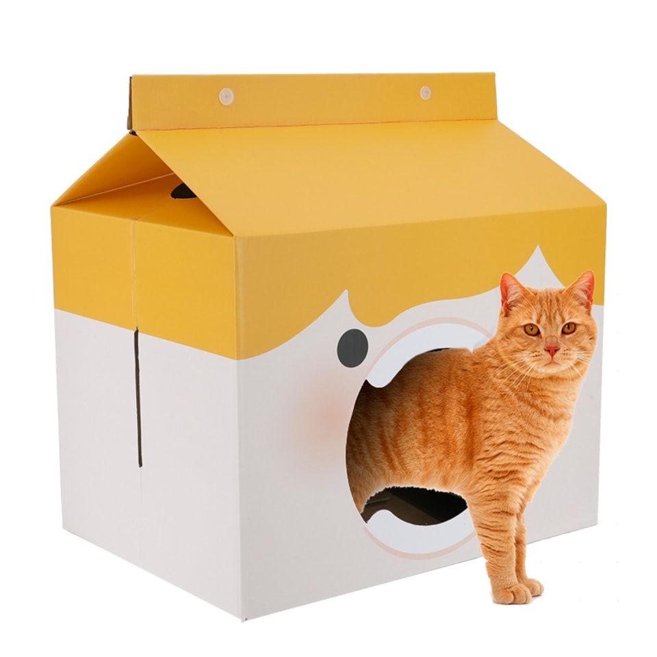 Casita de cartón para gatos