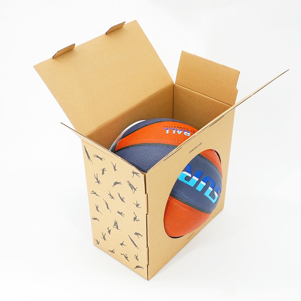 Caja expositora para balones de baloncesto
