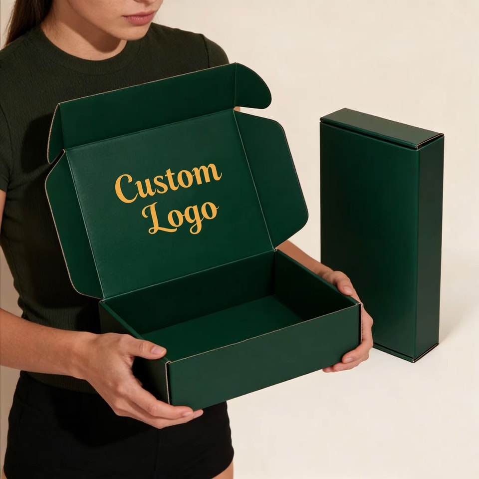 Caja de avión verde personalizada e impresa para envíos
