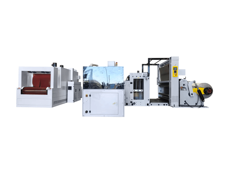 Máquina totalmente automática para el corte longitudinal de rollos de papel para dibujo en plotter