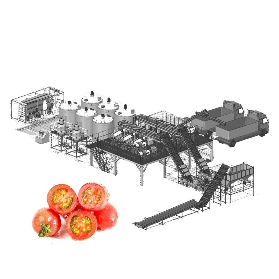 Ligne de production de traitement de tomates
