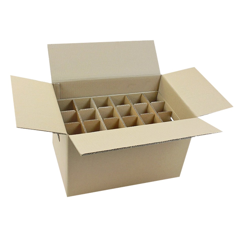 24 Bottles Cardboard Box With Dividers