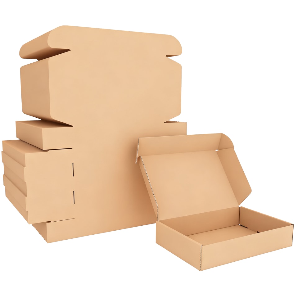 Flat pack shipping boxes