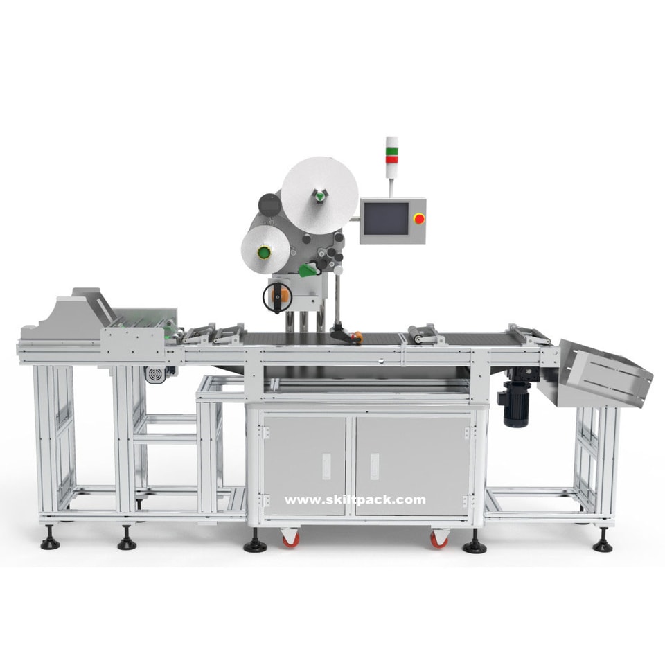 Empty Bag Top Labeler With Feeder