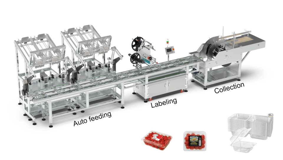 Clamshell Tray Labeling Machine