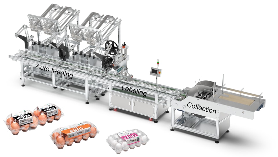 Plastic Egg Box Tray Labeling Machine
